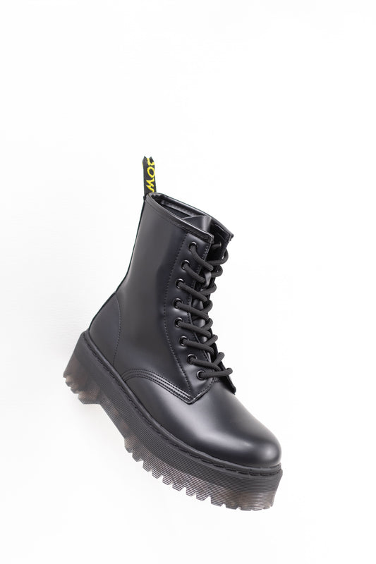 Botas militares plataforma mujer con cordones